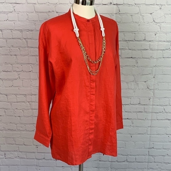 Eileen Fisher 100% Organic Linen button Down Top Size Small - Picture 1 of 9